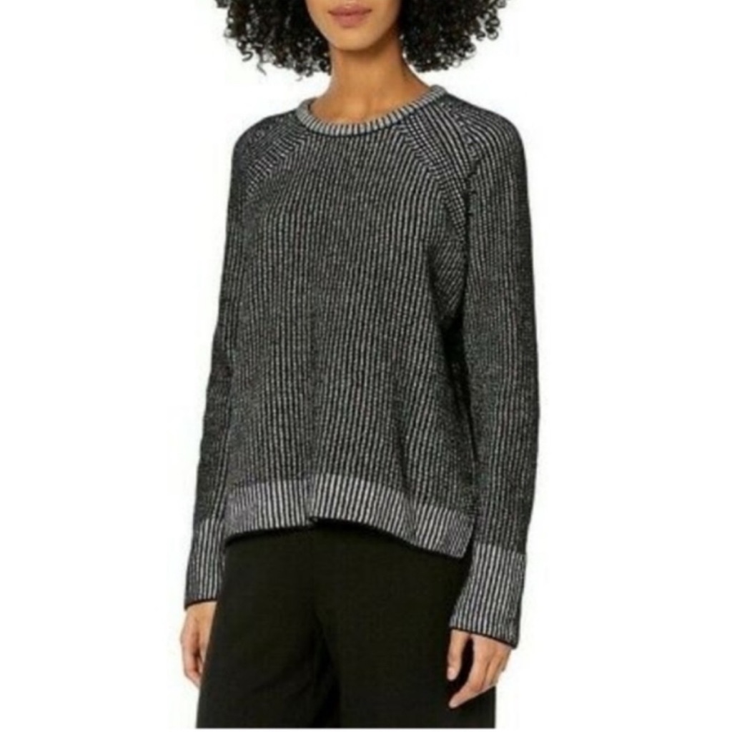 Eileen Fisher Organic Cotton Chenille Sweater Sz S Flaw